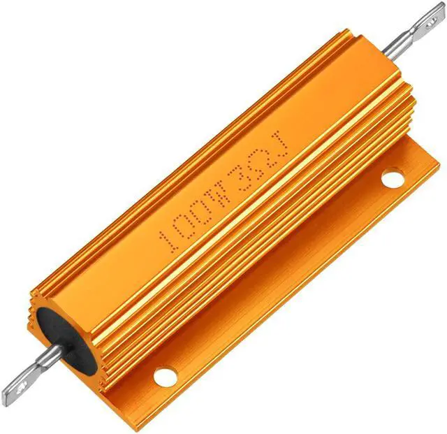 Main image of Unique Bargains Aluminum Case Resistor 100W 3 Ohm Wirewound for LED Replacement Converter Gold