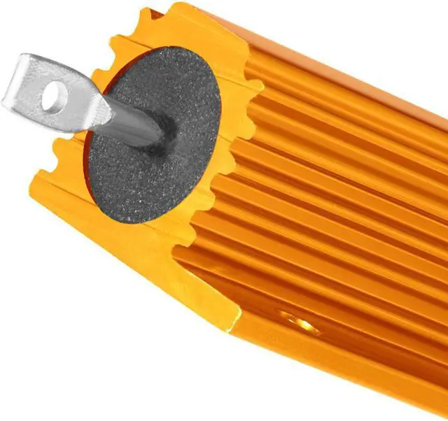 Alt view image 4 of 4 - Unique Bargains Aluminum Case Resistor 100W 3 Ohm Wirewound for LED Replacement Converter Gold