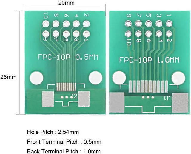 Alt view image 2 of 3 - Unique Bargains FPC 10P 0.5 / FPC 10P-1 to DIP Adapter PCB Board SMD Converter 15pcs