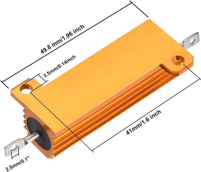 Alt view image 7 of 7 - Unique Bargains 50W 33 Ohm Aluminium Housing Chassis Mount Wirewound Power Resistor Glod 2pcs
