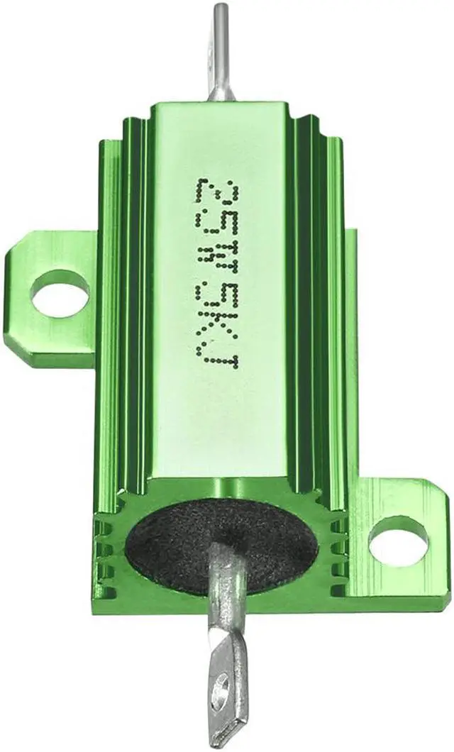 Alt view image 2 of 4 - Unique Bargains 25W 5k Ohm Aluminium Housing Chassis Mount Wirewound Power Resistors Green 1pcs