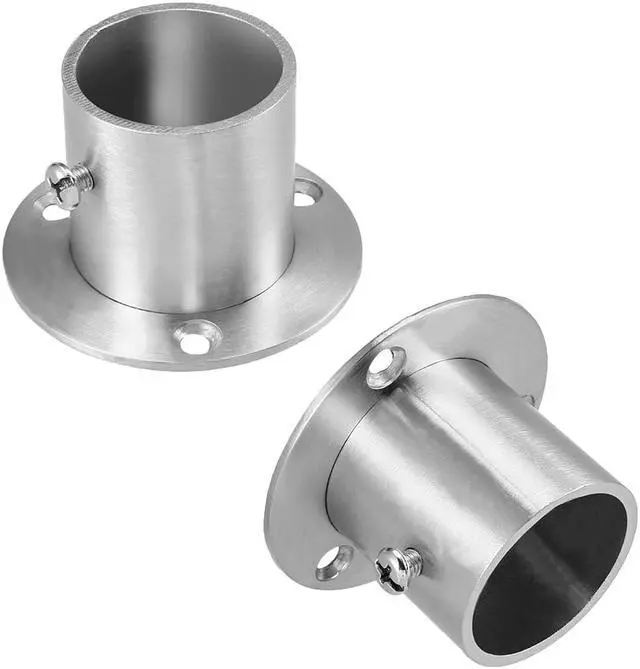 Alt view image 2 of 3 - Wardrobe Pipe Bracket, 32mm Dia, Wall Mount Hanging Rail Rod Support Socket 2pcs