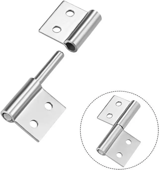Alt view image 3 of 4 - 2-inch Steel Small Slip Joint Flag Hinge - Lift Off Left Handed Lid Door 2pcs