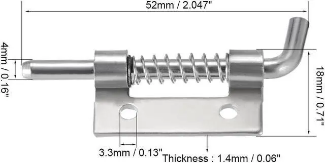 Alt view image 2 of 3 - 10pcs Carbon Steel Lock Bolt Spring Loaded Pin Latch 56mm Long (Left)
