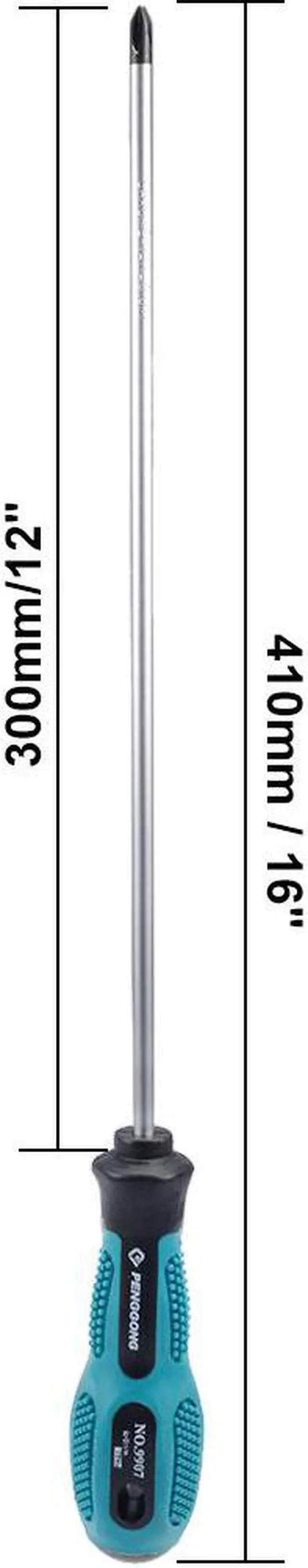 Alt view image 3 of 4 - #2 Phillips Screwdriver 12 Inch Round Shaft Non Slip Comfortable Handle
