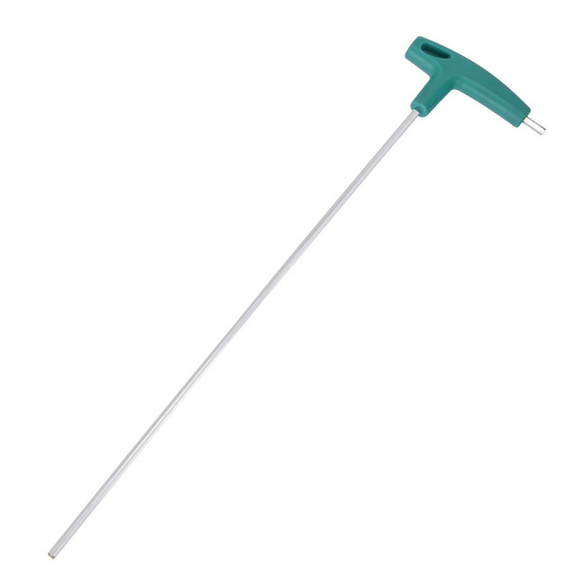 Uxcell 4mm Extra Long Arm T-Handle Hex Key Wrench – Chrome Finish – 315mm Shaft