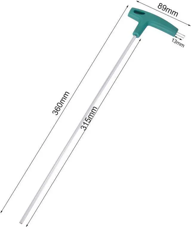 Alt view image 2 of 4 - 4mm Extra Long Arm T-Handle Hex Key Wrench Chrome Finish