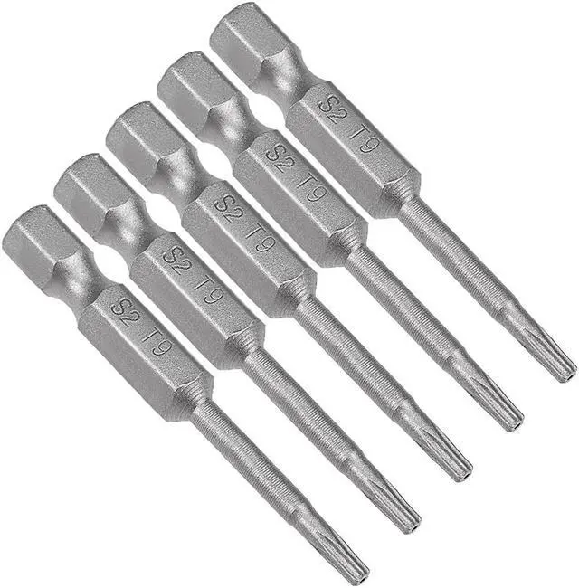 Main image of 5 Pcs 1/4" Hex Shank T9 Magnetic Security Torx Screwdriver Bits 50mm Length