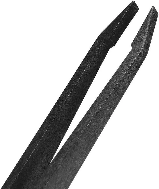 Alt view image 4 of 4 - Black Plastic Slant Tip Anti-static Tweezers 4.7 Inch Length 3pcs