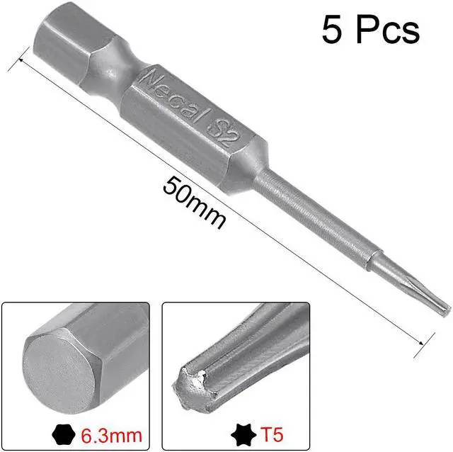 Alt view image 6 of 7 - 20pcs 50mm Long 1/4" Hex Shank T20 Torx Screwdriver Bits S2 High Alloy Steel