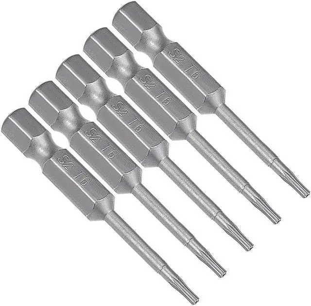 Main image of 5 Pcs 1/4" Hex Shank T6 Magnetic Security Torx Screwdriver Bits 50mm Length