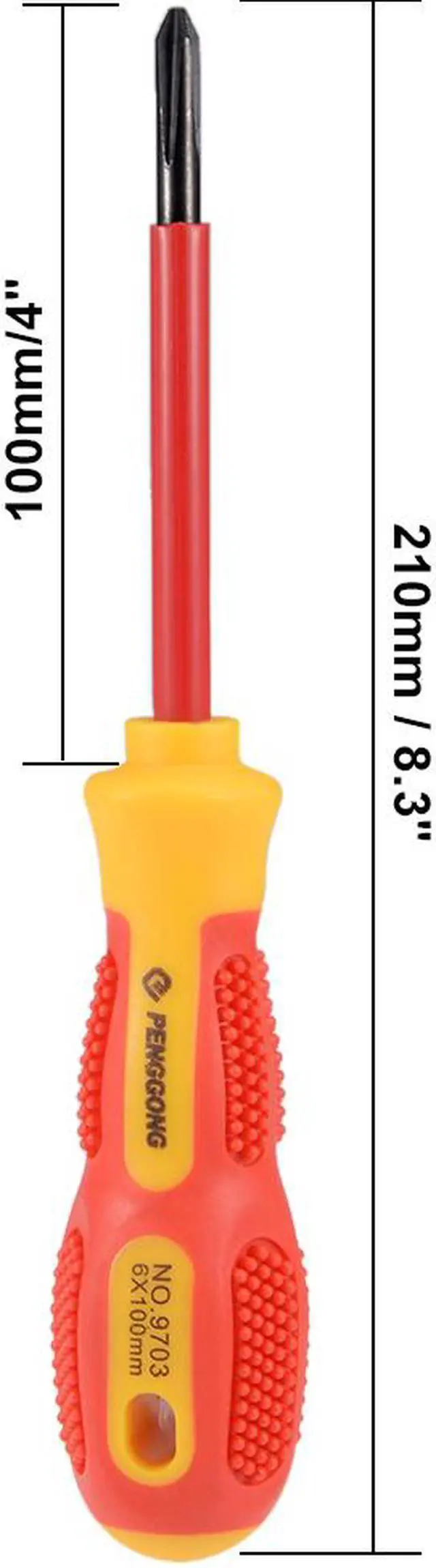 Alt view image 3 of 4 - 1000v Phillips Insulated Magnetic Tip Electrical Screwdriver #2 x 4 Inch