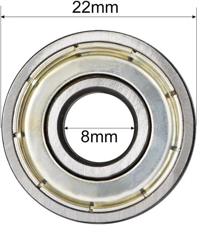 Alt view image 4 of 4 - Deep Groove Ball Bearing 608ZZ Double Shield 8mmx22mmx7mm Carbon Steel 20pcs