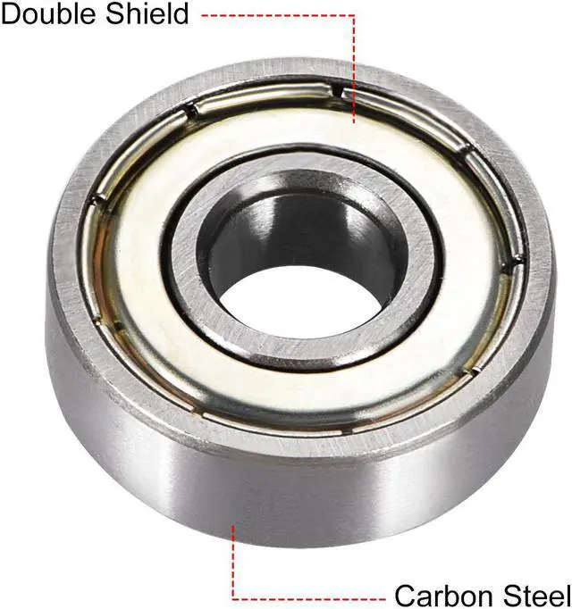 Alt view image 2 of 4 - Deep Groove Ball Bearing 608ZZ Double Shield, 8mm x 22mm x 7mm High Carbon Steel Z1 Bearings, 4pcs