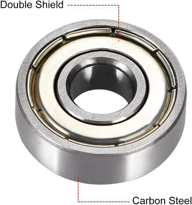 Alt view image 2 of 4 - Deep Groove Ball Bearing 608ZZ Double Shield 8mmx22mmx7mm Carbon Steel 10pcs