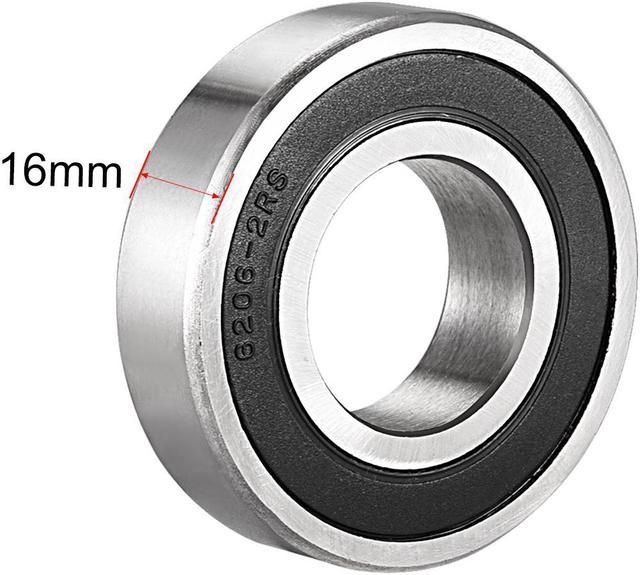 uxcell 62mm x 30mm x 16mm Sealed Deep Groove Radial Ball Bearing 2pcs 