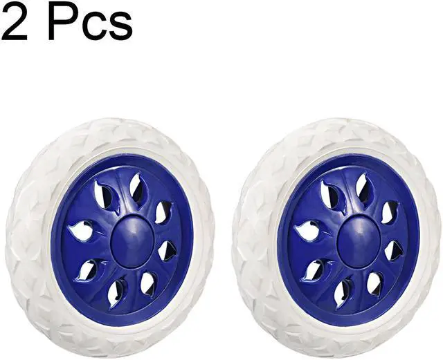 Alt view image 3 of 3 - Shopping Cart Wheels Trolley Caster Replacement 6.5 Inch Dia Blue 2pcs