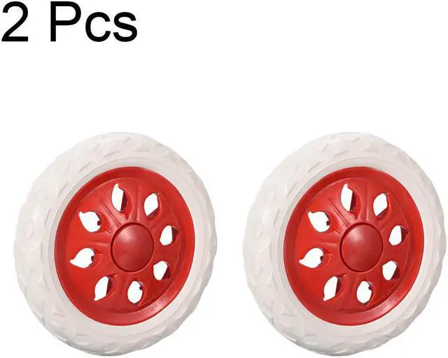 Alt view image 3 of 3 - Shopping Cart Wheels Trolley Caster Replacement 6.5 Inch Dia Red 2pcs