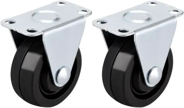 Main image of 1.5 Inch Fixed Casters Wheels Rubber Top Plate Mounted Caster Wheel 44lb Capacity 2 Pcs