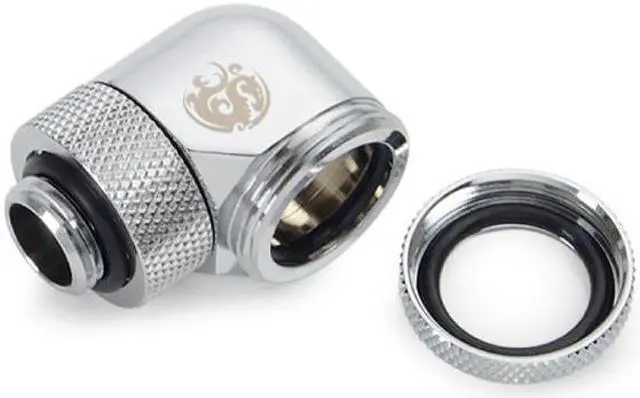 Alt view image 2 of 3 - Bitspower Silver Shining Enhance Rotary G1/4" 90-Degree Multi-Link Adapter For OD 16MM (2PCS)