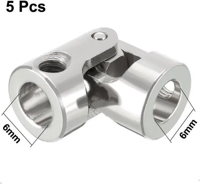 Alt view image 2 of 4 - 5pcs 6mm to 6mm Rotatable Universal Steering Shaft U Joint Coupler L23XD11