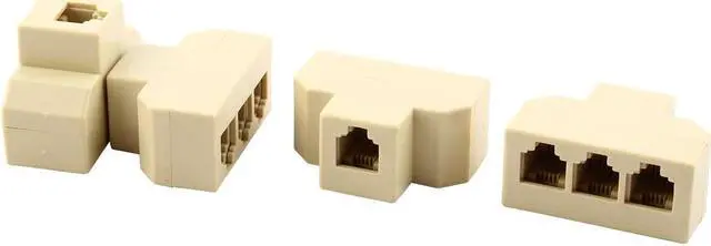 Main image of Plastic RJ11 1 to 3 Female Telephone Cable Line Ethernet Connector Splitter 4pcs