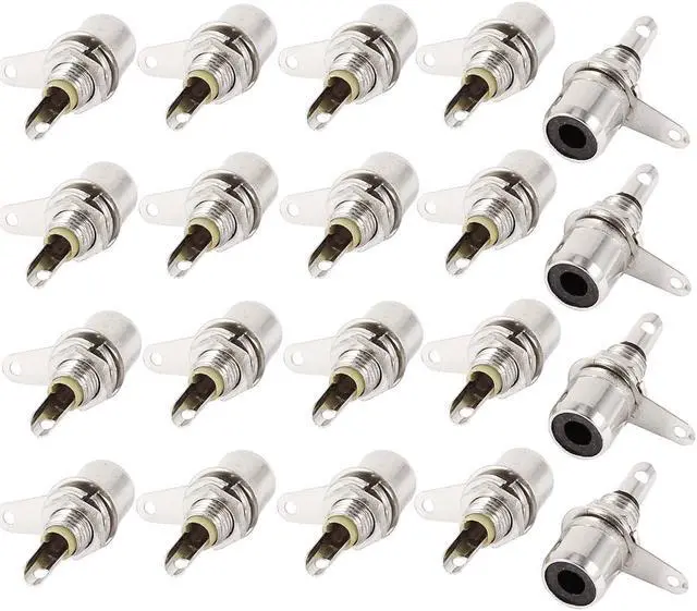 Main image of Unique Bargains 20 x Solder Type Metal RCA Female Jack Audio Terminal Bulkhead Connector Coupler