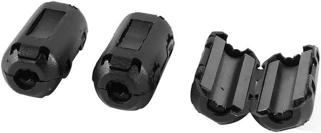 Main image of Unique Bargains 3 Pcs Black UF35B 5mm Dia Clip On EMI RFI Noise Ferrite Core Filter
