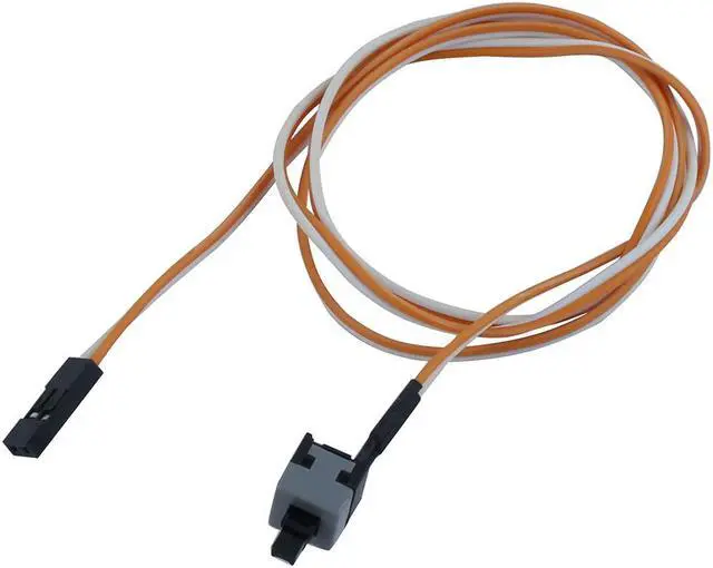 Main image of Unique Bargains White Orange PC Power Switch Button SW Motherboard Cable