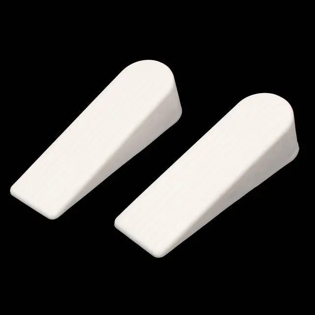 Alt view image 2 of 4 - Home Office Rubber Safety Wedge Door Stopper Doorstop White 100mm Length 2pcs