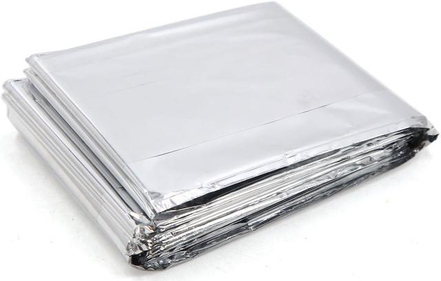 Outdoor Camping Solar Warming Mylar Emergency Blanket Silver Tone 82.7