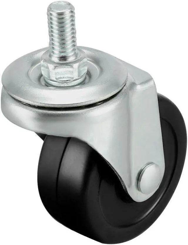 Alt view image 3 of 7 - Swivel Casters 2 Inch Rubber M8 x 15mm Screw Threaded Caster Wheels Black 8 Pcs
