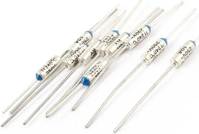 Main image of 10 x Metal Radial Leads 240C Celsius 250V 10A Aluminum Thermal Fuse