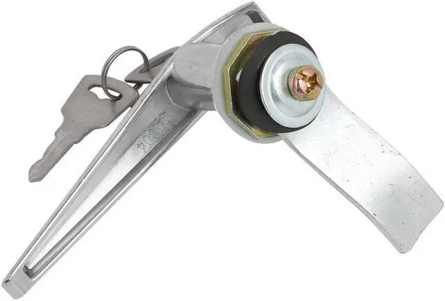 Alt view image 2 of 3 - Door Cupboard Lever Key L Shape Handle Lock w Keys Silver Tone