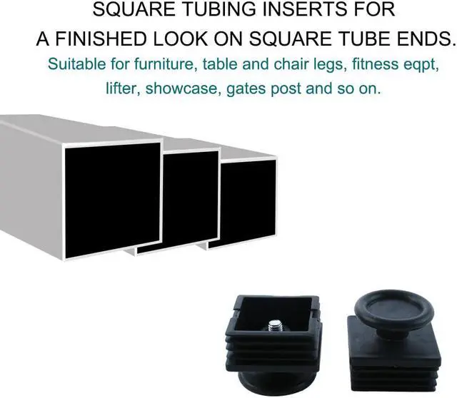 Alt view image 6 of 7 - Adjustable Leveling Feet 50 x 50mm Square Tube Inserts Furniture Glide 4 Sets