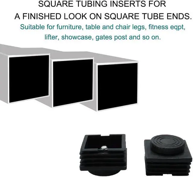 Alt view image 6 of 7 - M8 Leveling Feet 50 x 50mm Square Tube Insert Adjustable Furniture Glide 2 Sets