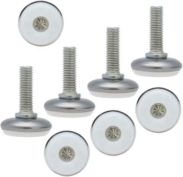 Main image of M8 x 25 x 28mm Leveling Feet Adjustable Leveler Desk Leg, White Cap, 8pcs