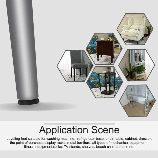 Alt view image 7 of 7 - M8 x 50 x 40mm Leveling Feet Adjustable Leveler Floor Protector for Table 2pcs