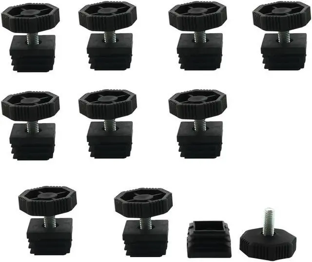 Main image of Leveling Feet 30 x 30mm Square Tube Insert Adjustable Furniture Leg 10 Sets