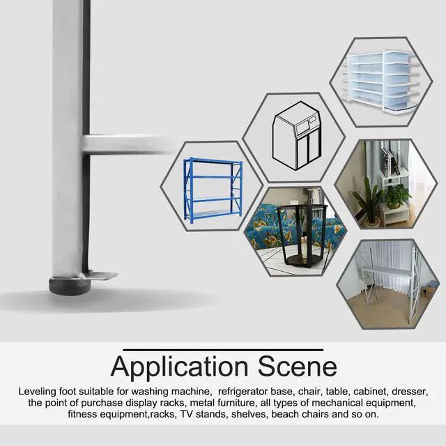 Alt view image 7 of 7 - M8 x 50 x 50mm Leveling Feet Adjustable Leveler Protector for Machine Leg 2pcs