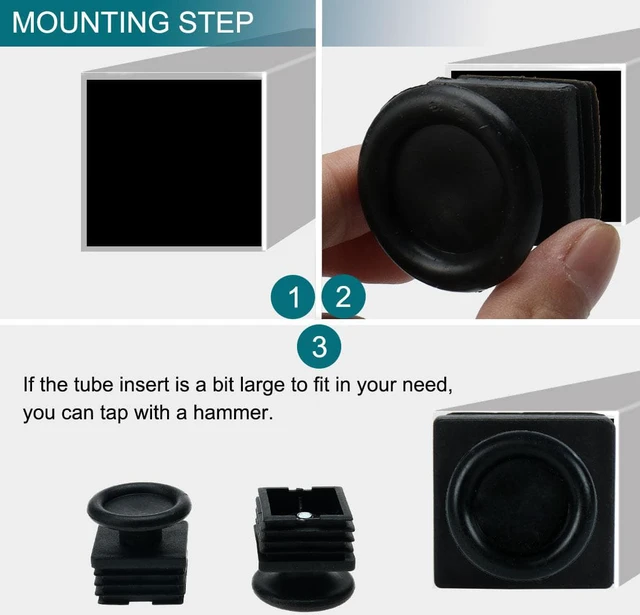 Alt view image 5 of 7 - Leveling Feet 40 x 40mm Square Tube Insert Adjustable Leveler for Cabinet 4 Sets