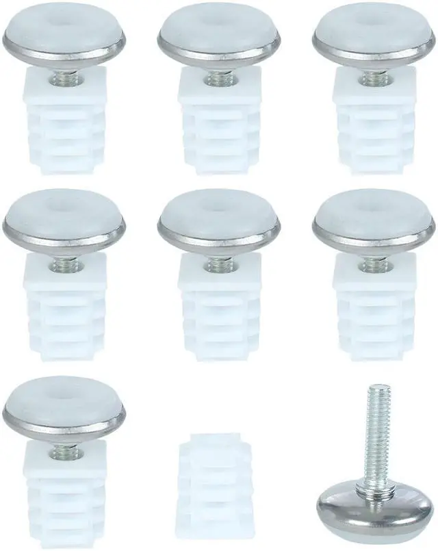 Main image of Adjustable Leveling Feet 19 x 19mm Square Tube Inserts Furniture Glide 8 Sets