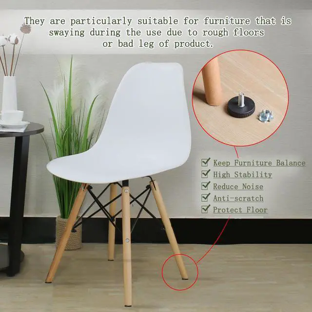 Alt view image 5 of 7 - M8 x 18 x 40mm Leveling Feet Floor Protector with T-nuts for Table Sofa Leg 4pcs