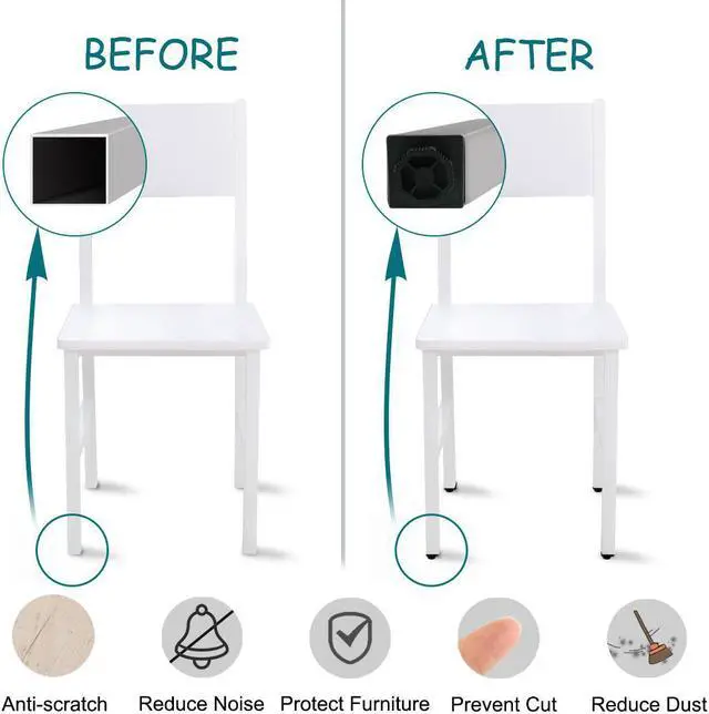 Alt view image 4 of 7 - Adjustable Leveling Feet 50 x 50mm Square Tube Insert Kit Furniture Glide 4 Sets