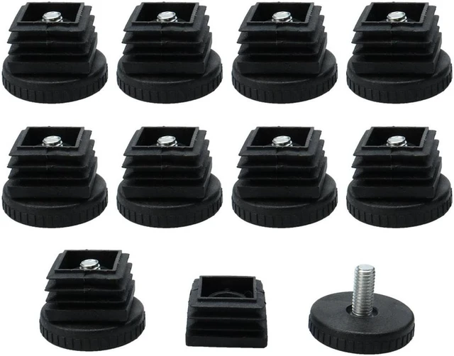 Main image of Leveling Feet 40 x 40mm Square Tube Inserts Sofa Leg Adjustable Leveler 10 Sets