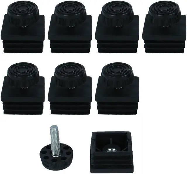 Main image of Leveling Feet 38 x 38mm Square Tube Inserts Kit Furniture Glide Adjuster 8 Sets
