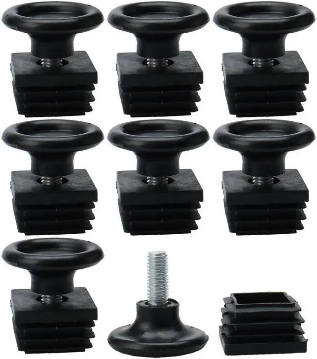 Main image of Adjustable Leveling Feet 30 x 30mm Tube Inserts Furniture Desk Glide 8 Sets