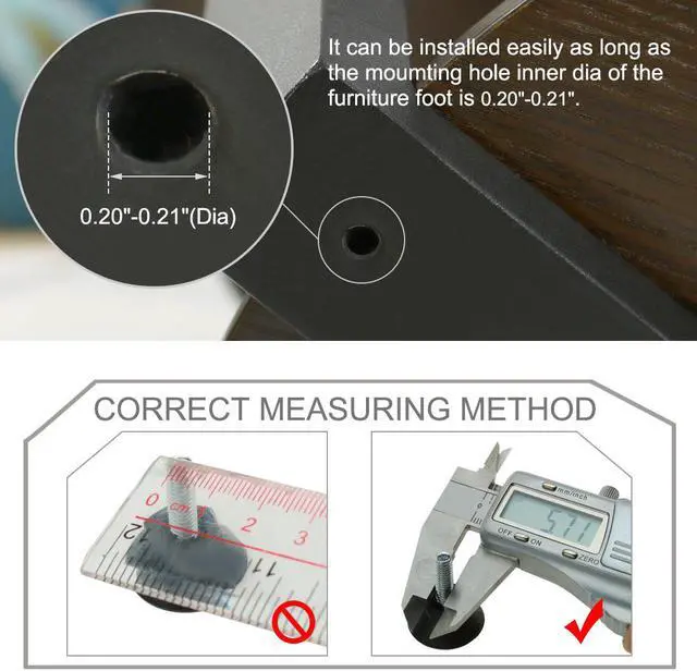 Alt view image 3 of 7 - M6 x 20 x 25mm Adjustable Leveling Feet Floor Protector for Table Leg 2pcs