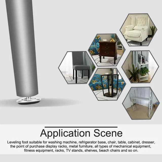 Alt view image 7 of 7 - M10 x 17 x 50mm Leveling Feet Adjustable Floor Protector for Furniture Leg 4pcs