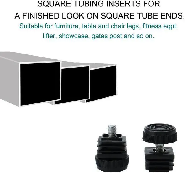 Alt view image 6 of 7 - Leveling Feet 25 x 25mm Square Tube Insert Furniture Adjustable Leveler 4 Sets